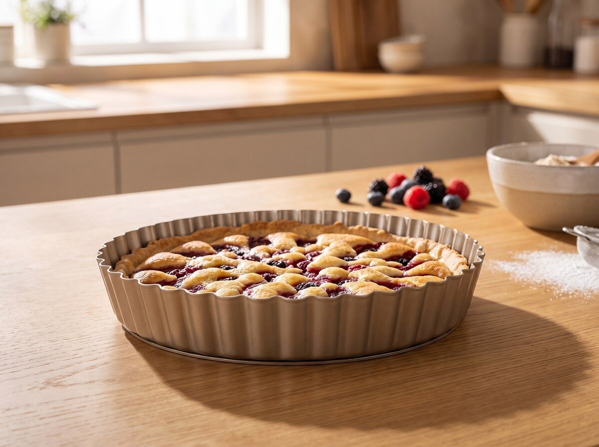 Tart pan, removable bottom